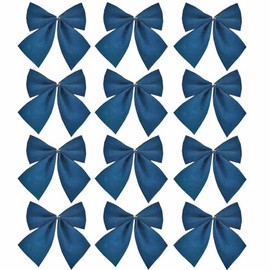 12 Pack 8cm Navy Bows Christmas Tree Decoration Crafting Wedding 2369