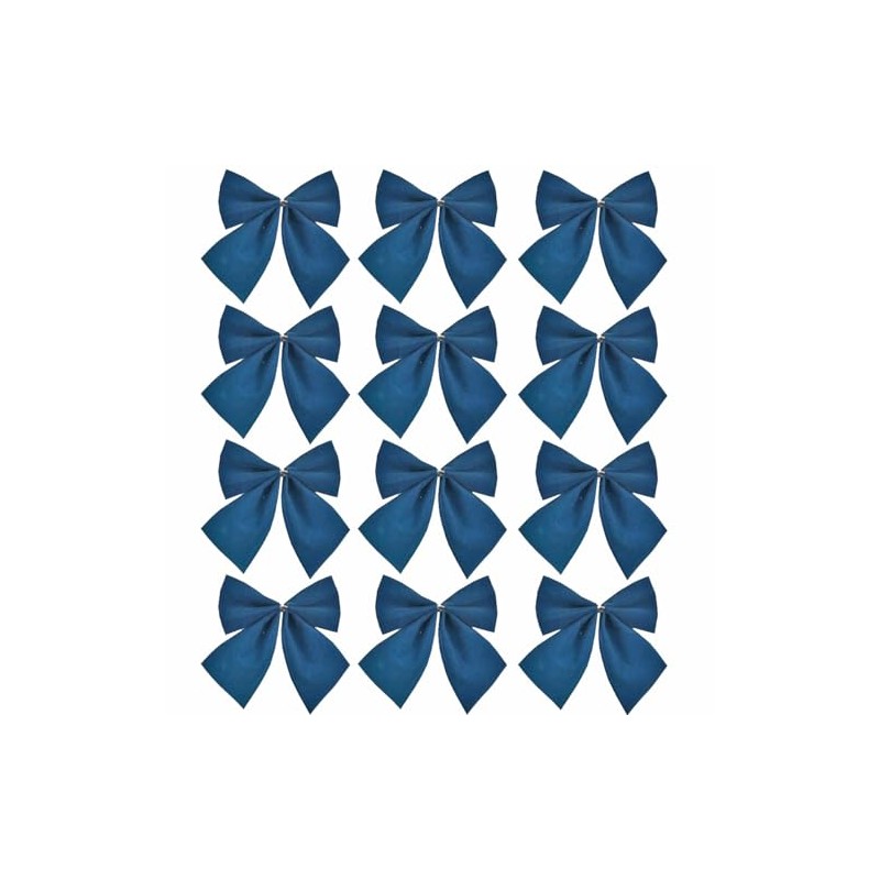 12 Pack 8cm Navy Bows Christmas Tree Decoration Crafting Wedding
