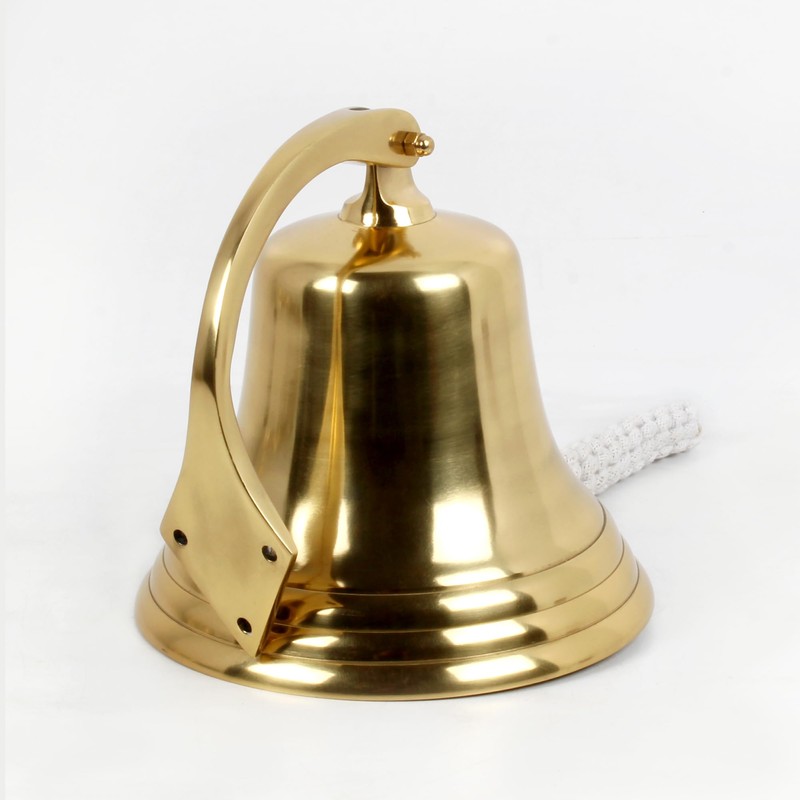 Nautical Aluminium Ship Bell 7 Inch Brass Chrome Hanging Marine