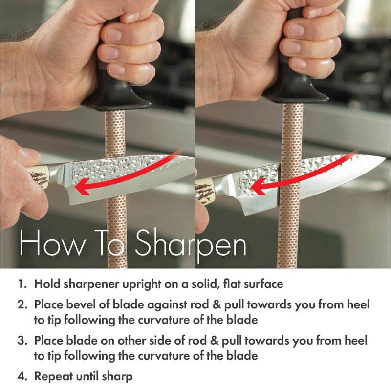 Smith's 3001 10” Oval Diamond Sharpening Steel Rod – Grey