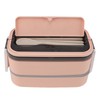 Double Layer Bento Box 316 Stainless Steel Compartment Portable Lunch