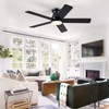 CHESUR 46" Black Flush Mount Ceiling Fans - Low Profile