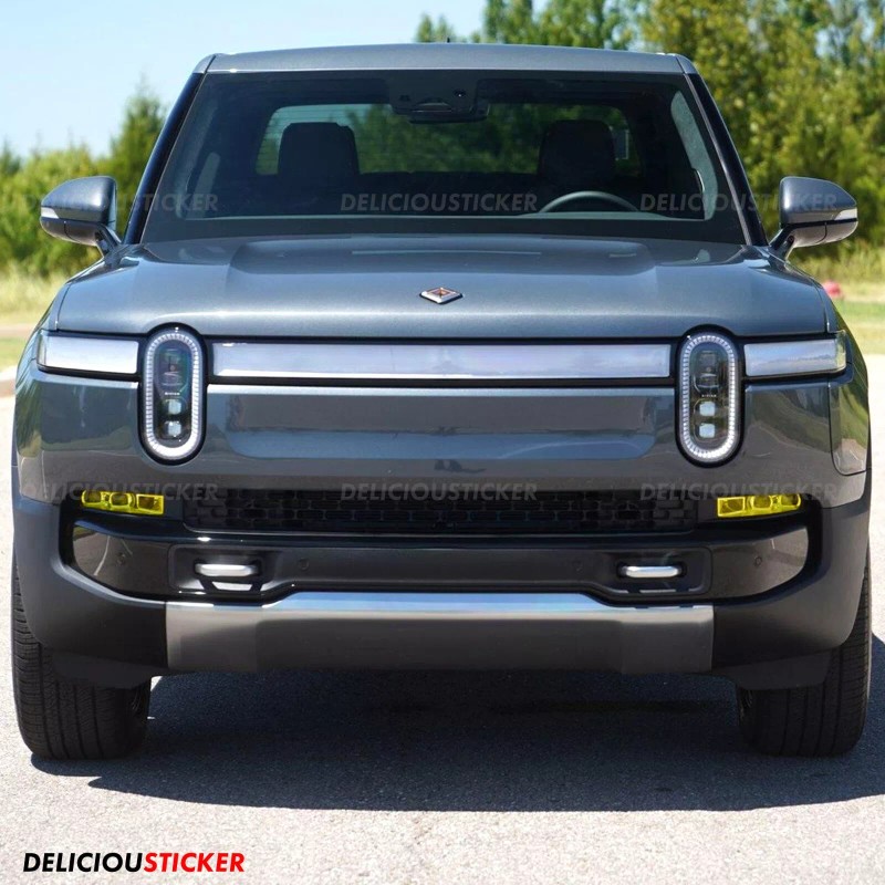 Deliciousticker For 2022-25 Rivian R1T R1S Yellow Fog Light Tint