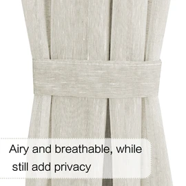 H.VERSAILTEX French Door Sheer Curtains for Front Back Patio Glass Light Filtering Window Treatment with 1 Tieback Rod Pocket Front Back Door Curtain for Glass Door,- 25"x40" - Natural
