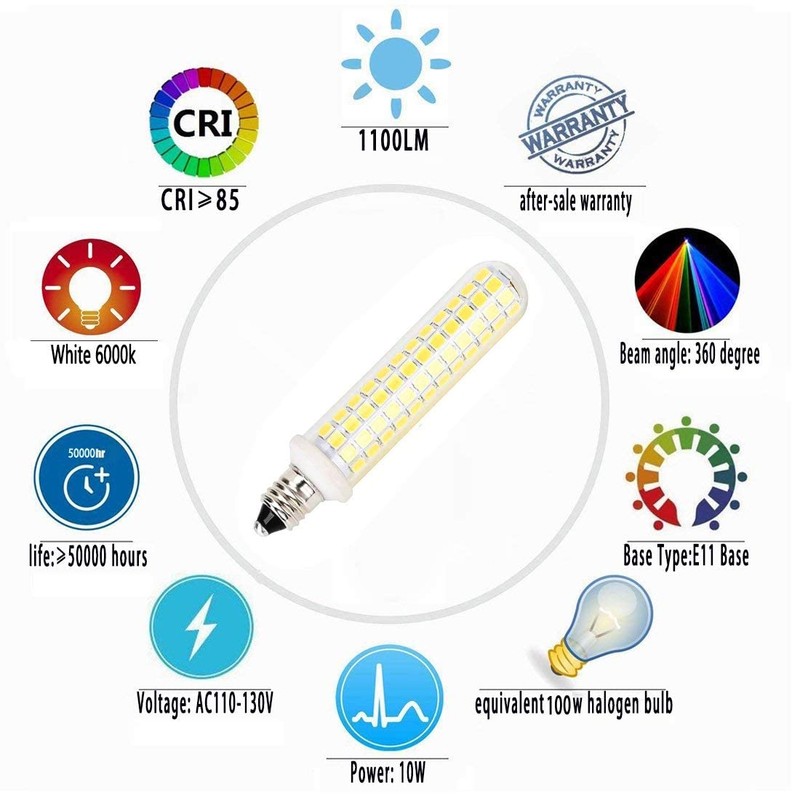 New Upgrade -E11 led Bulb,125 LEDs 100W 120W Halogen Bulbs