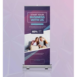 i2sign 33x81 Inch Retractable Banner Stand Only – Promotion for Trade Shows & Events – Easy to Set Up & Portable Includes Oxford Travel Bag