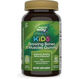 Nature’s Way Kids Growing Bones & Muscles, Calcium & Vitamin D, Ages 2+ Wildberry Flavor, 60 Gummies