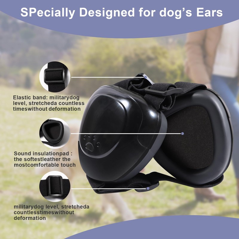 BuFan Orejeras para Perros - Protección Auditiva Ajustable, Reducción de