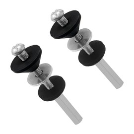 2Pcs Universal Toilet Tank to Bowl BoltsKit, Heavy Duty Toilet Bolts Compatible with TOTO/Kohler,Bolts for Tank Solid Brass with Extra Long Nuts,Waterproof Stainless and Rubber Washers Gaskets(Silver)