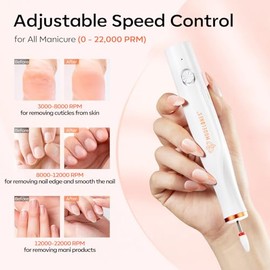 modelones Wireless Nail Cutter 13 in 1 Cutter for Gel Nails 25000 rpm, Manicure and Pedicure Set, LED Light, Nail File for Gel Nails, Acrylic Nails, Nail Shapes, Removal of Callus Manicure Set