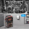JUNNUJ Power Tool Organizer Floor Stand with Charging Station, Garage