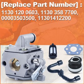 Mtanlo For Stihl 017 018 MS170 MS180, MS180 Carburetor Kit, 1130 120 0603, 1130 358 7700, 00003503500, 11301412200