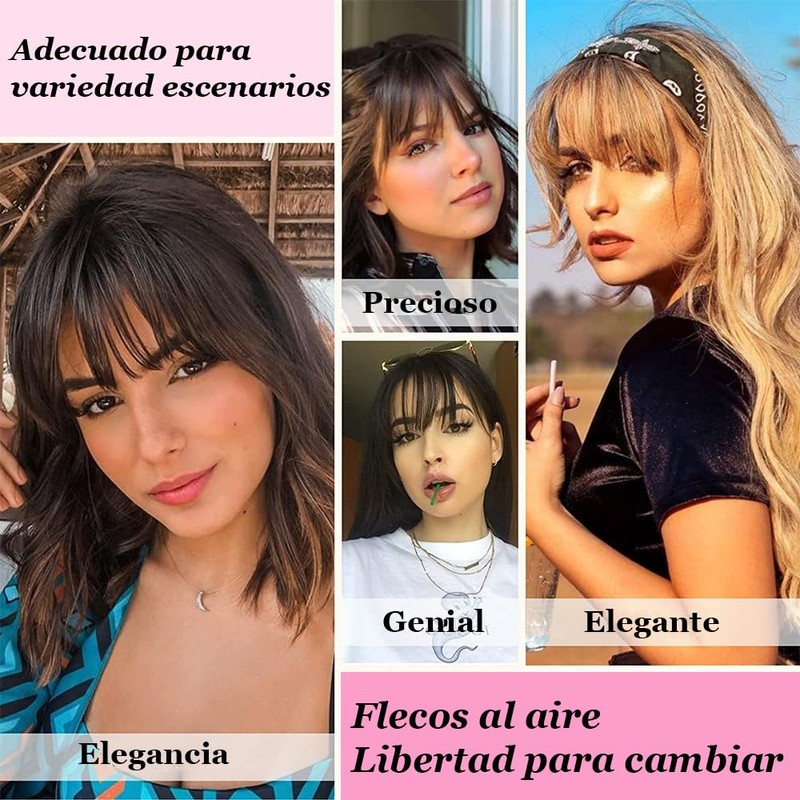 2 Piezas de Clip Flequillo para Las Mujeres, Flequillos Postizos,