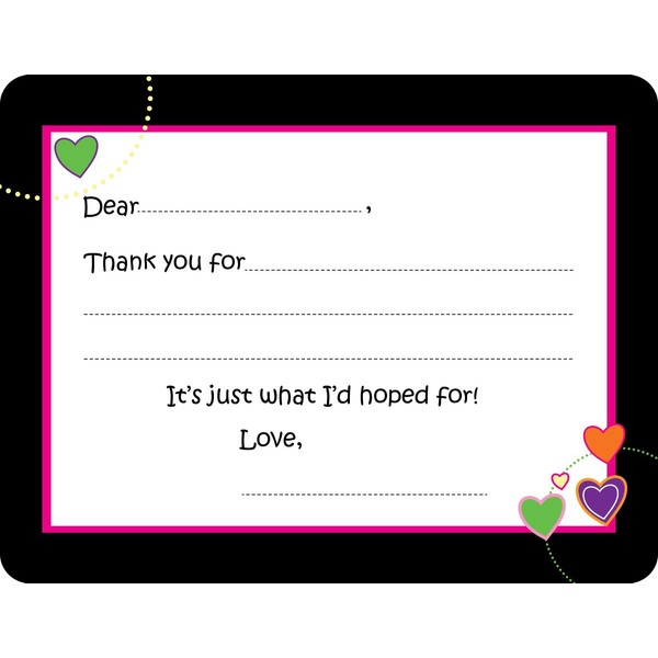 Script and Scribble Brite Mod Hearts Fill-in Thank You Note