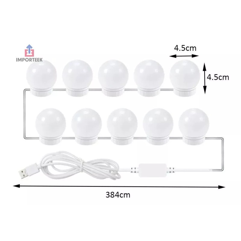 Importeek 5pz Serie Bombilla Luz Led Rgb Usb Espejo Tocador