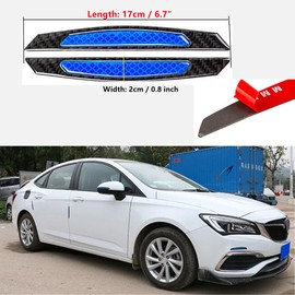 BoYeeBo Universal 4Pcs Reflective Car Door Edge Guard Stickers Carbon Fiber Auto Car Door Edge Bump Protector Sticker for Car SUV Pickup Truck (Blue, for Car Door Sticker)