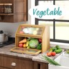 Vriccc Bread Box for Kitchen Counter, Large Bamboo Wood Double