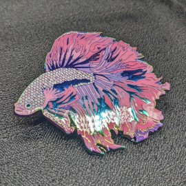 Pink Cloud Betta Fish Enamel Pin - Siamese Fighting Fish Collectible Lapel Pin