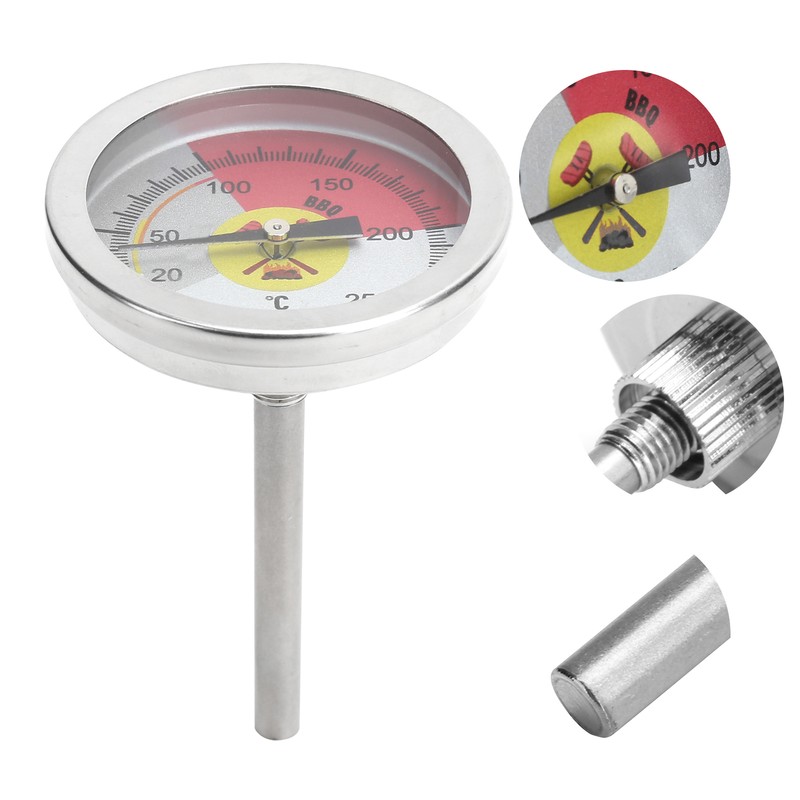 0‑250℃ Grill Thermometer Stainless Steel Oven Pointer Thermometer Temperature Gauge