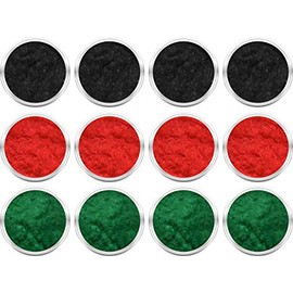 Nailfun Flocking Velvet Powder Set of 12 Containers 3ml – Action + 2 pots FREE Each Various Colours Velvet Powder