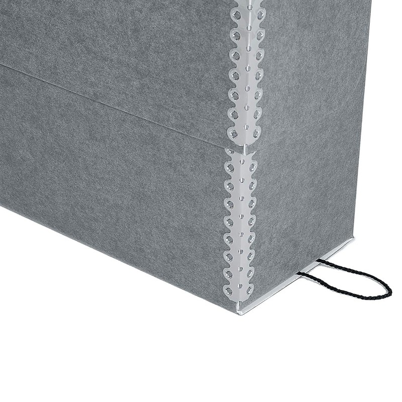 Lineco Archival Document Storage Box with Metal Edge, Acid-Free Gray
