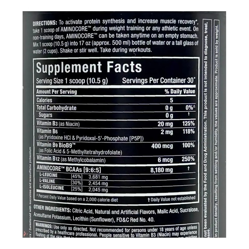 Bcaa Aminocore 30 Servicios Watermelon Allmax