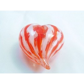 Tripact Inc M Design Art Handcraft Orange Striped Handmade Art Glass Paperweight Pw-178