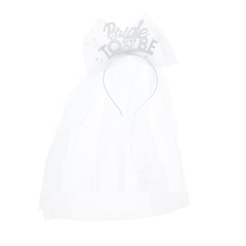 Zac's Alter Ego Bride To Be Bow Headband with Veil - Hen Party Veil for Bachelorette Decorations Bridal Shower Wedding Engagement