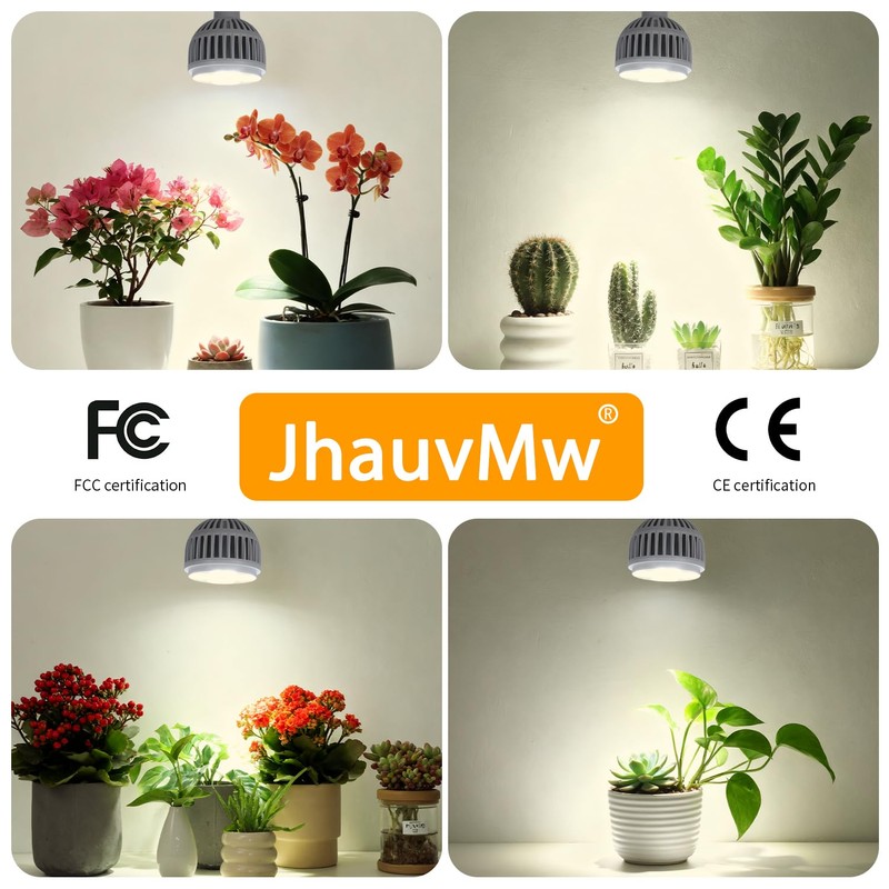 JhauvMw 22W LED Grow Light, E26 Socket, Full Spectrum 4000K,