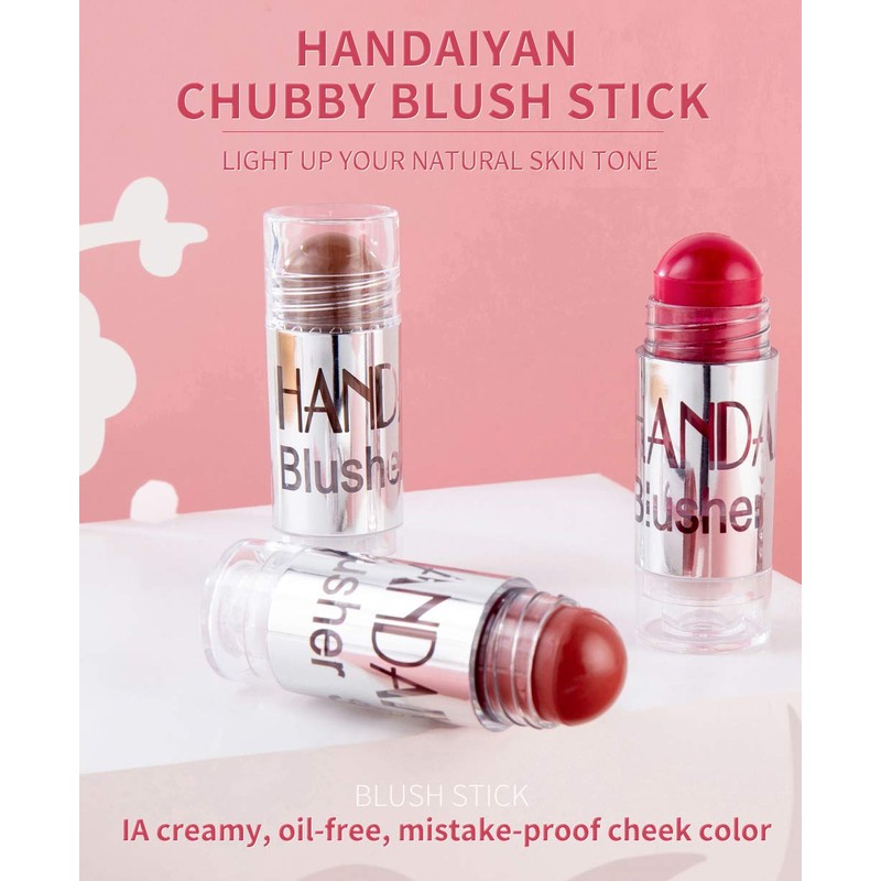 GL-Turelifes Blush Stick Blush Cream Moisturizing, Highlighter&Trimming Rouge Pen, Glow