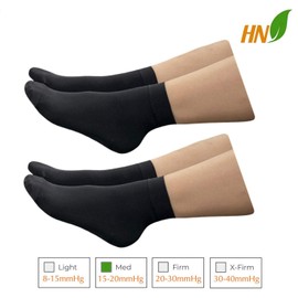 HealthyNees Closed Toe 15-20 mmHg Compression Foot Circulation Wide Ankle Sleeve (2 Pairs Black, 3X-Large)