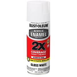 Rust-Oleum 271919 Acrylic Enamel 2X Spray Paint, 12 oz, Gloss White