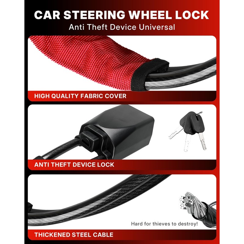 Car Steering Wheel Lock Seat Belt Lock Anti Theft Device