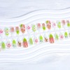 30Pcs Spring Summer Flower Press on Nails Medium Almond Fake