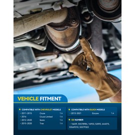 PHILTOP Front Catalytic Converter Kit Direct-Fit Replacement For 2011-2015 Cruze 1.4L, 2013-2021 Encore 1.4L, 2015-2020 Trax 1.4L, 2012-2020 Sonic 1.4L OE Replace 16953, 644075, 50509 (EPA Compliant)