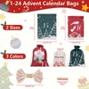 Naler 24PCS Christmas Drawstring Gift Bags, 24 PCS Christmas Advent