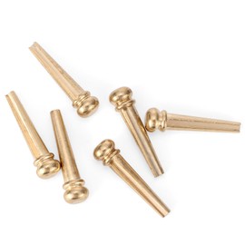 Swhmc Pack of 6 Brass Guitar Bridge Gold Endpin 6 String Pegs for Acoustic Guitar