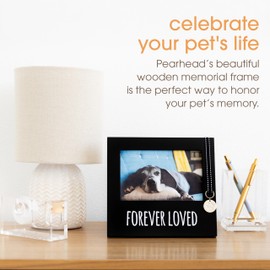 Pearhead Forever Loved Pet Keepsake Picture Frame, Photo Frame for Pet Owners and Dog Lovers, Ideal Memorial Gift for Loss of Dog and Pet Remembrance, Wall Mount And Tabletop Frame, Black