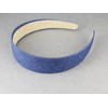 Chambray denim headband textured fabric covered hair band accessory 1