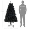 HOMCOM 6ft Tall Artificial Christmas Tree, Unlit Xmas Tree with