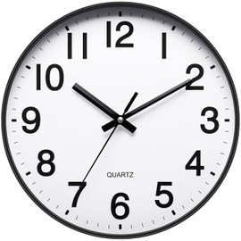 12 Inch Round Wall Clock Silent & Non-Ticking Simple Wall Clock Operated for Living Room Bedroom Kitchen(30 cm/ 12")