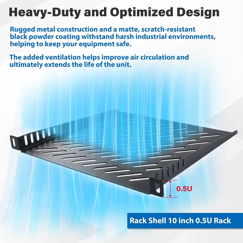 GeeekPi RackMate Accessories Rack Shell 10 Inch 0.5U Rack Shelf,