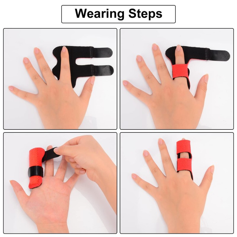 supregear Finger Splint Support, 4 Pack Adjustable Reusable Trigger Finger