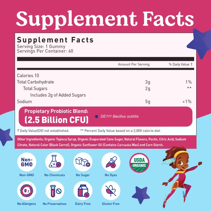 Lovebug Kids Gomitas Probióticas Orgánicas 60 Gomitas