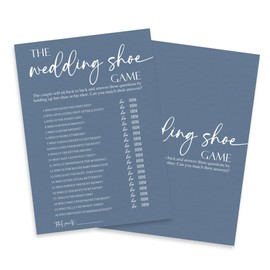 Wedding Game Cards - The Wedding Shoe - 30 Dark Green Wedding Game Cards, Bridal Shower Games Engagement Party Games, Wedding Shower Party Favors and Decorations - B05