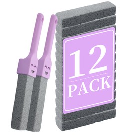 12 Pack Pumice Stones Scouring Stick with 2 Handles