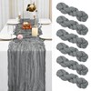6 Pack Grey Cheesecloth Table Runner Gauze Table Runner 10FT