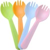 4.3" Mini Disposable Sporks 100ct, Plastic Spork 2-in-1 Utensils, 4