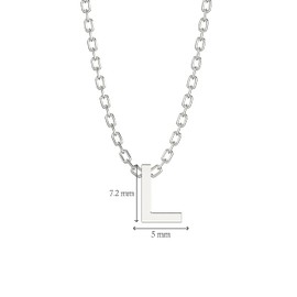 Aeon Jewellery Alphabet Initial Necklace - L | 925 Sterling Silver 3D Necklace | Adjustable 16-18 Inch Silver Belcher Chain | Polishing Cloth