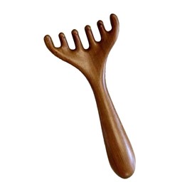 Healeved Wooden Scalp Massager Comb Natural Five-claw Acupoint Tool for Head Face Relaxation Portable Meridian Massage Comb for Daily Use and Improved Sleep Quality